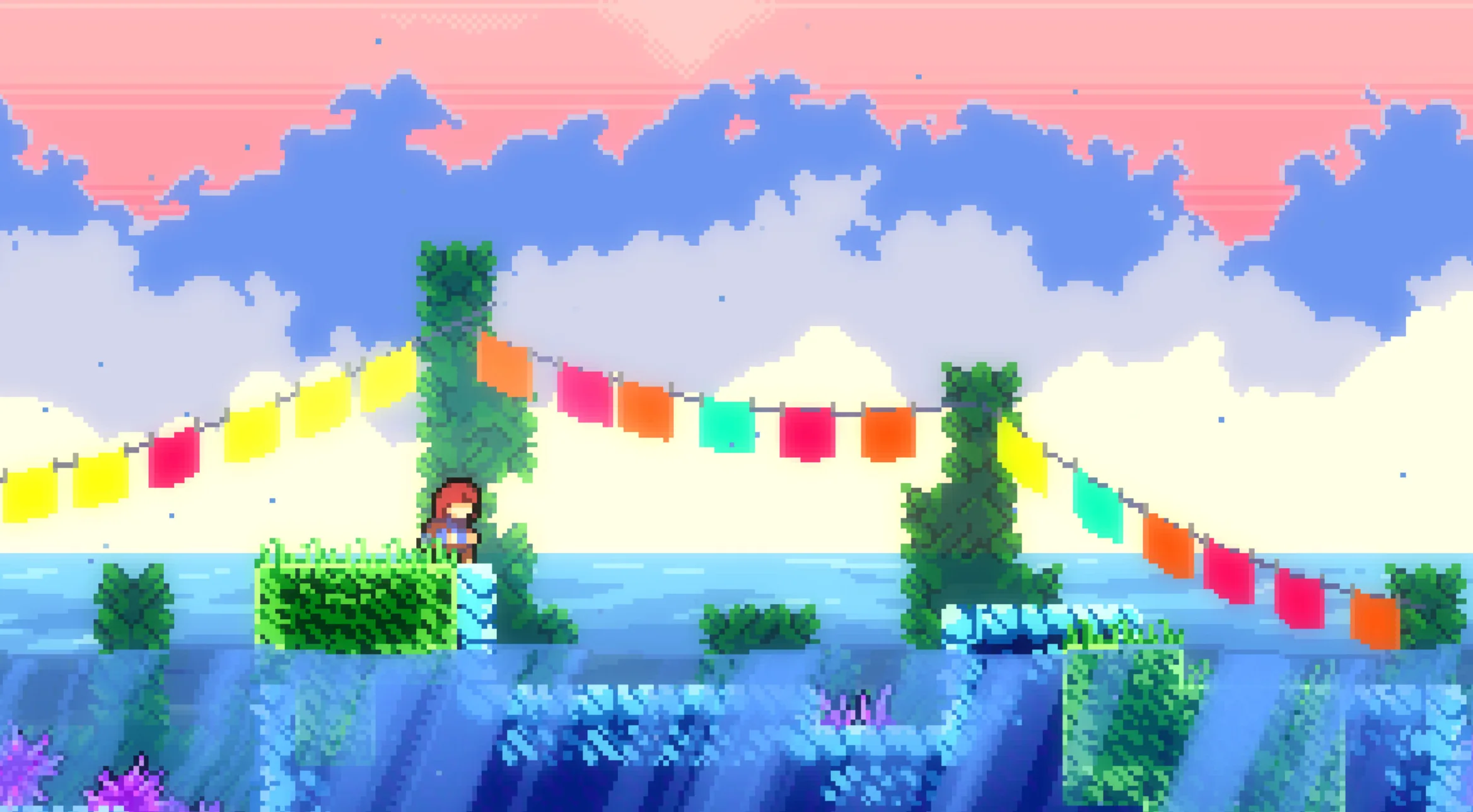 A glance from the shore to the sea